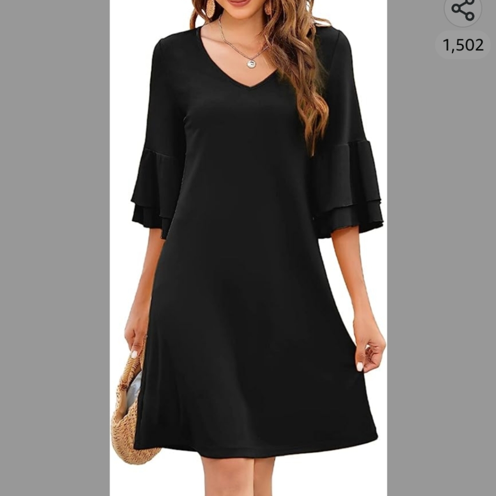 Gracyoga Flowy Dress Womens Size S Black